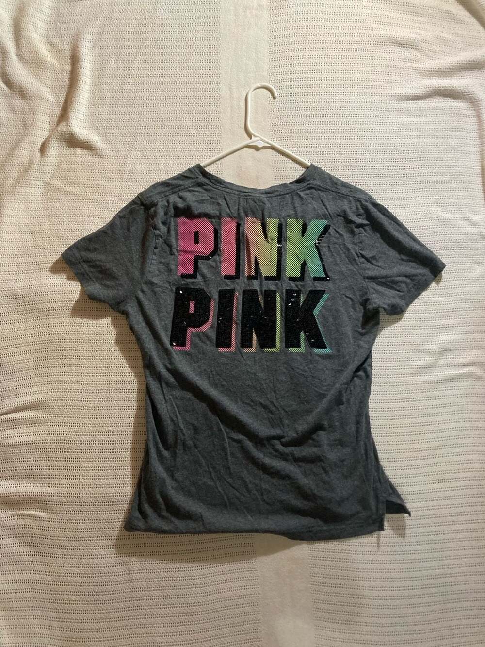Victoria's Secret PINK Sequin Logo Tee